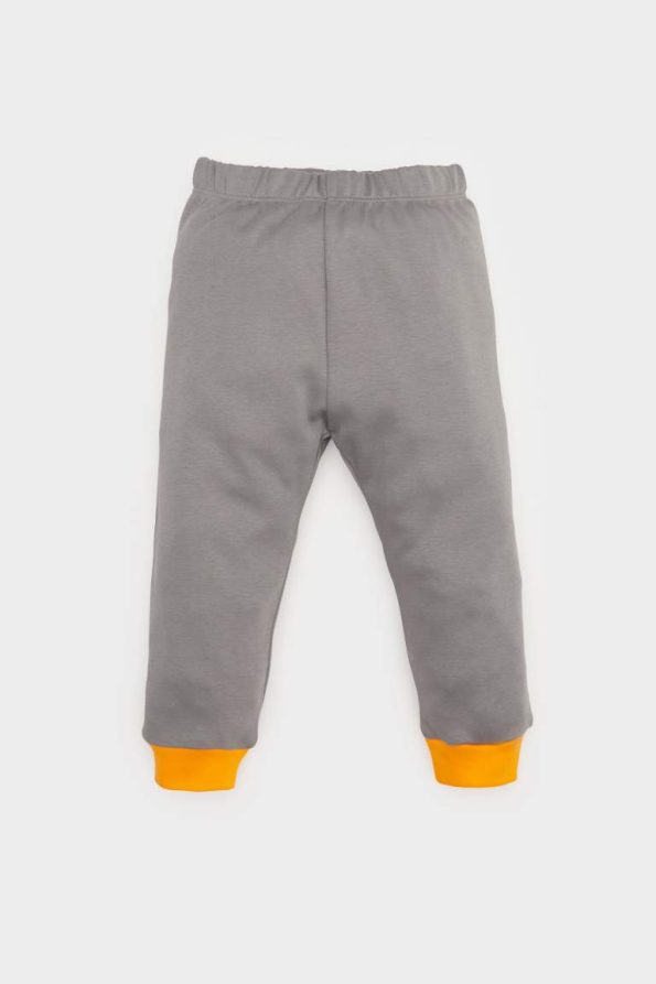 Boys' Long Sleeve Pajama Set with Vehicle Print and Elastic Waist Pants