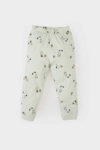 Boys' Snoopy Pajama Set with Long Sleeve Top and Elastic Waist Pants