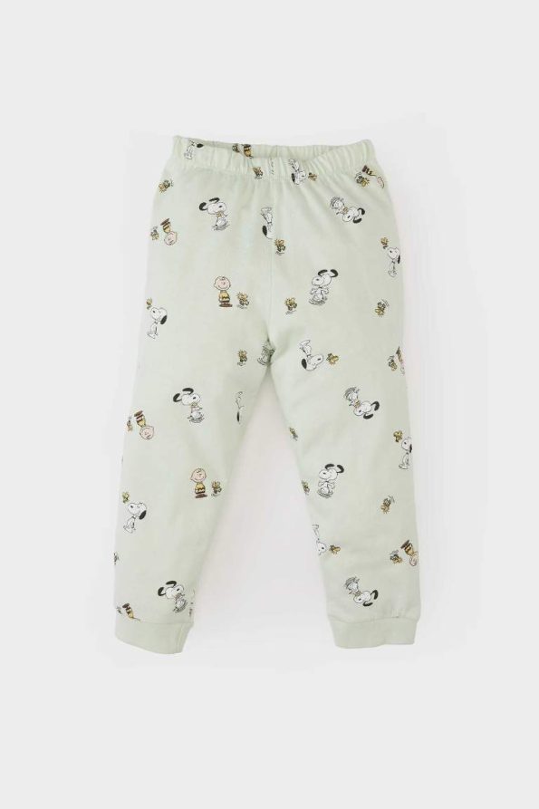 Boys' Snoopy Pajama Set with Long Sleeve Top and Elastic Waist Pants