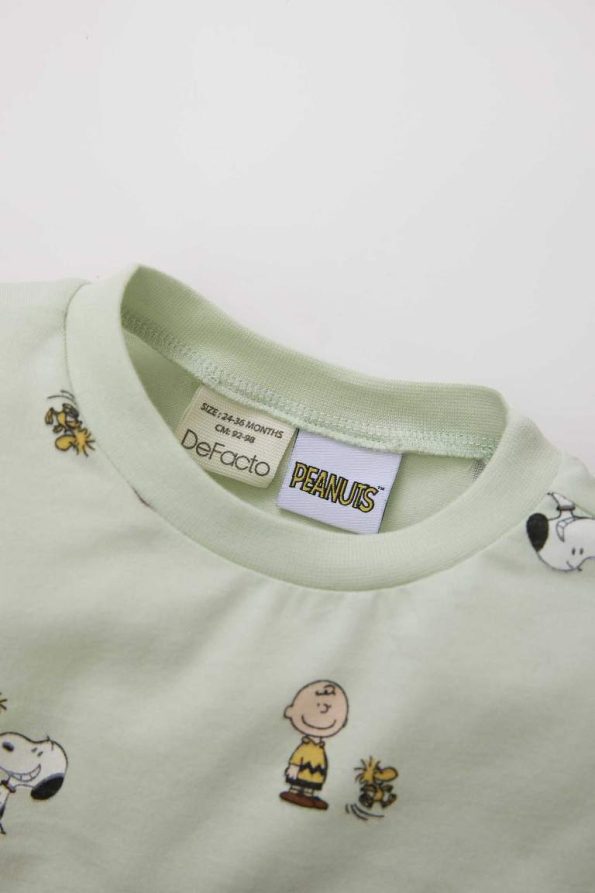 Boys' Snoopy Pajama Set with Long Sleeve Top and Elastic Waist Pants