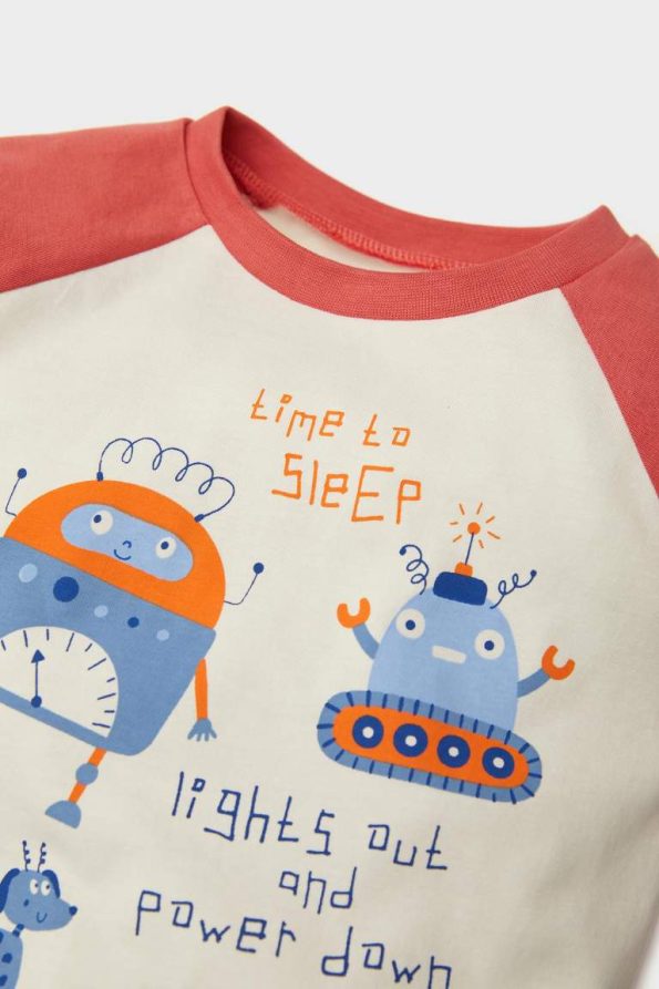 Boys' Long Sleeve Pajama Set with Vehicle Print