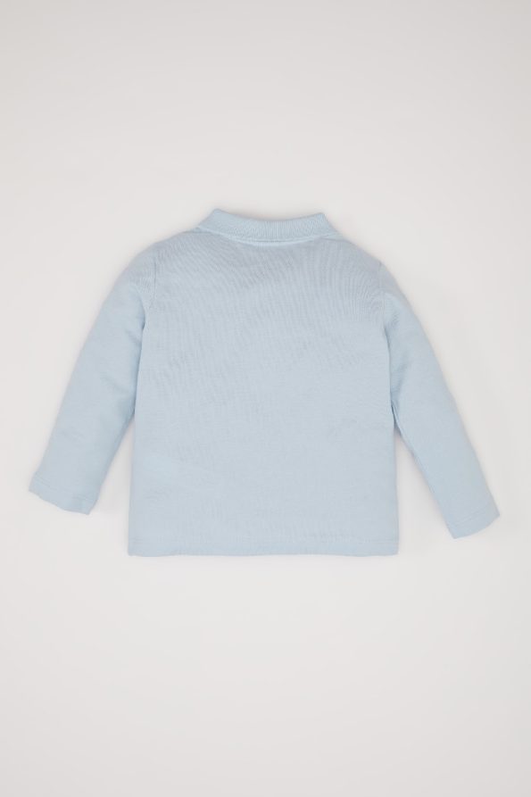 Boys' Polo Collar Printed Long Sleeve T-Shirt