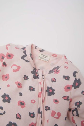 Girls' Newborn Printed Zip-Up Long Sleeve Romper