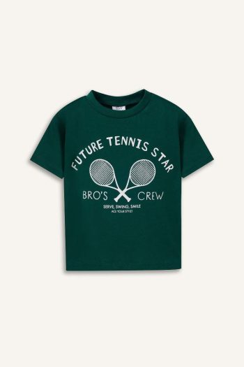 Boys' Short Sleeve Crew Neck Printed T-Shirt