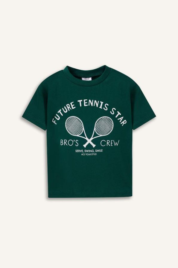 Boys' Short Sleeve Crew Neck Printed T-Shirt