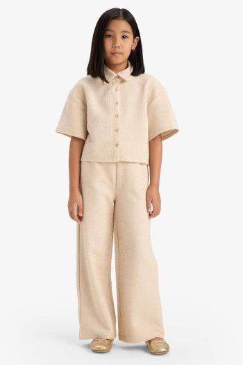 Girls' Wide Leg Elastic Waist Pants