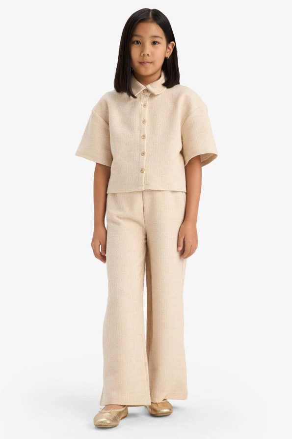 Girls' Wide Leg Elastic Waist Pants