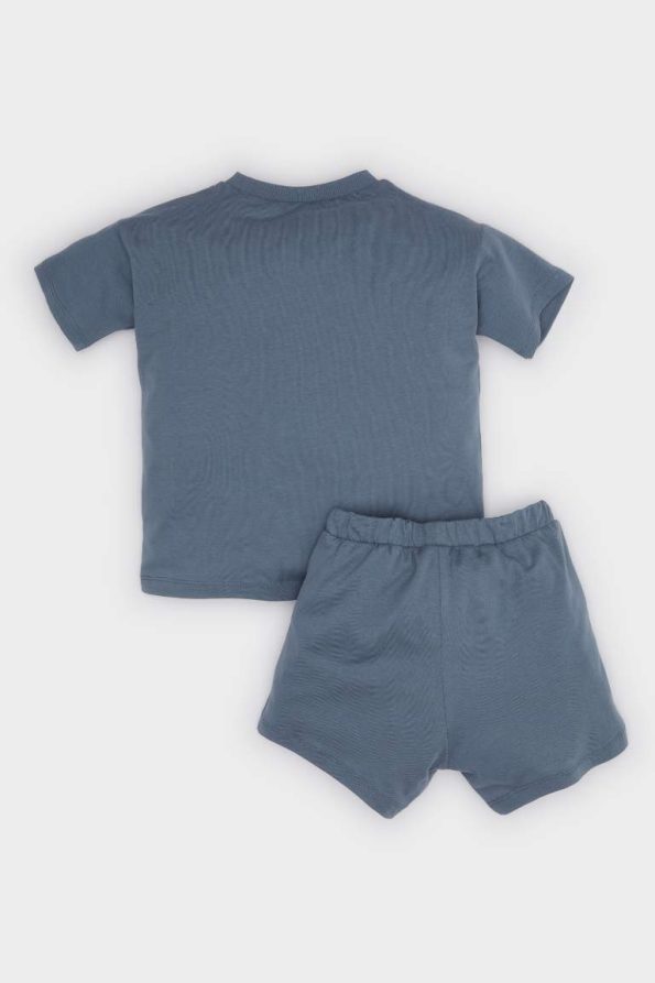 Boys' Dino Print Short Sleeve T-Shirt and Elastic Waist Shorts Set
