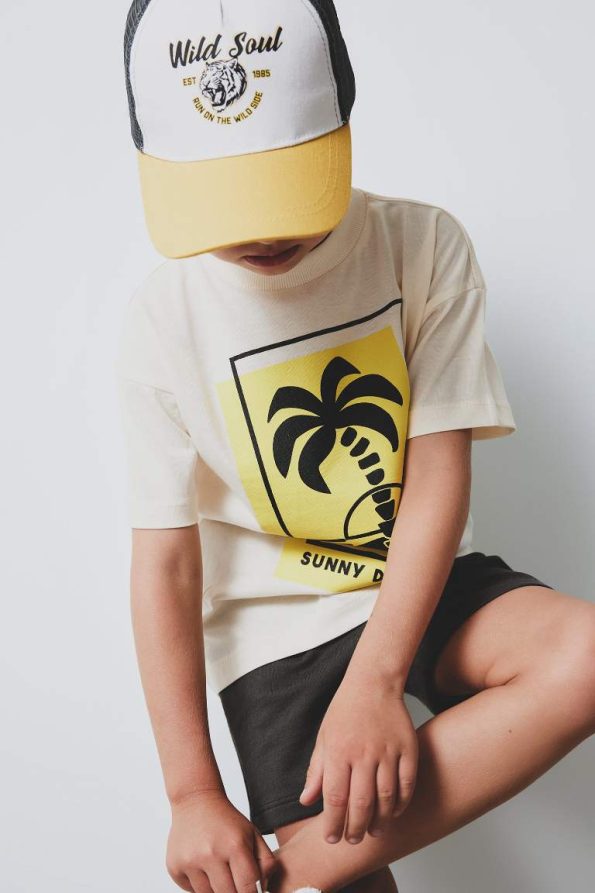 Boys' Palm Print Short Sleeve T-Shirt and Elastic Waist Shorts Set