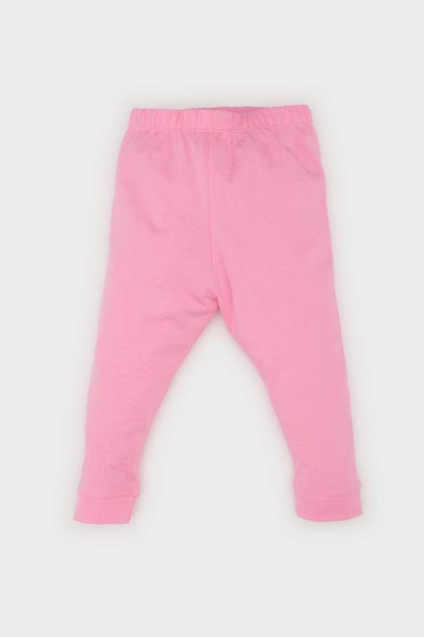 Girls' Printed Long Sleeve Pajama Set with Elastic Waist Pants