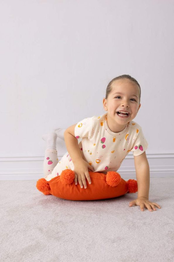 Girls' Baby Pajama Set with Fruit Print