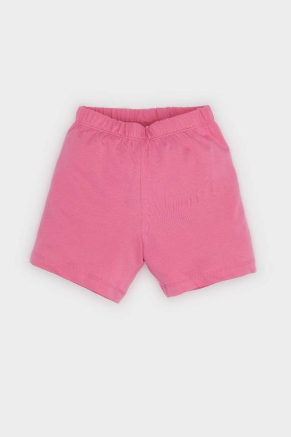Girls' Baby 4-Piece Pajama Set with Printed Short-Sleeve Top and Elastic Waist Shorts
