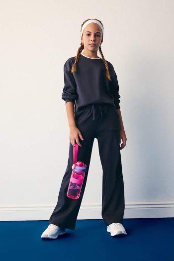 Girls' Elastic Waist Wide Leg Sweatpants