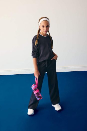 Girls' Elastic Waist Wide Leg Sweatpants