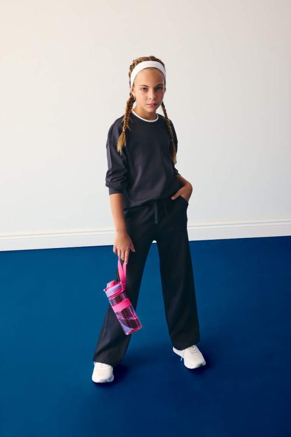 Girls' Elastic Waist Wide Leg Sweatpants