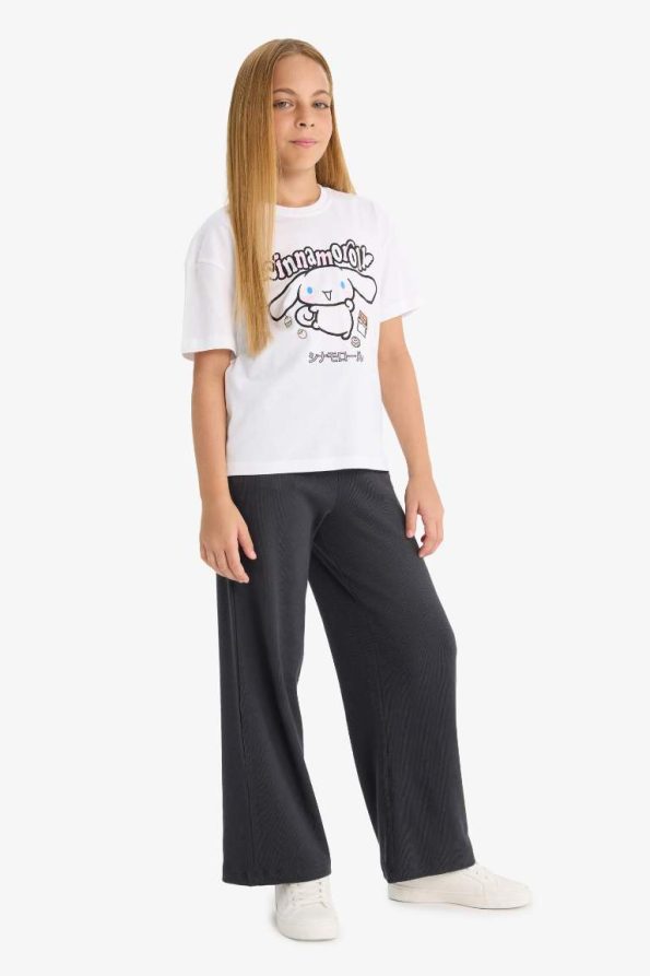 Girls' Elastic Waist Wide Leg Sweatpants