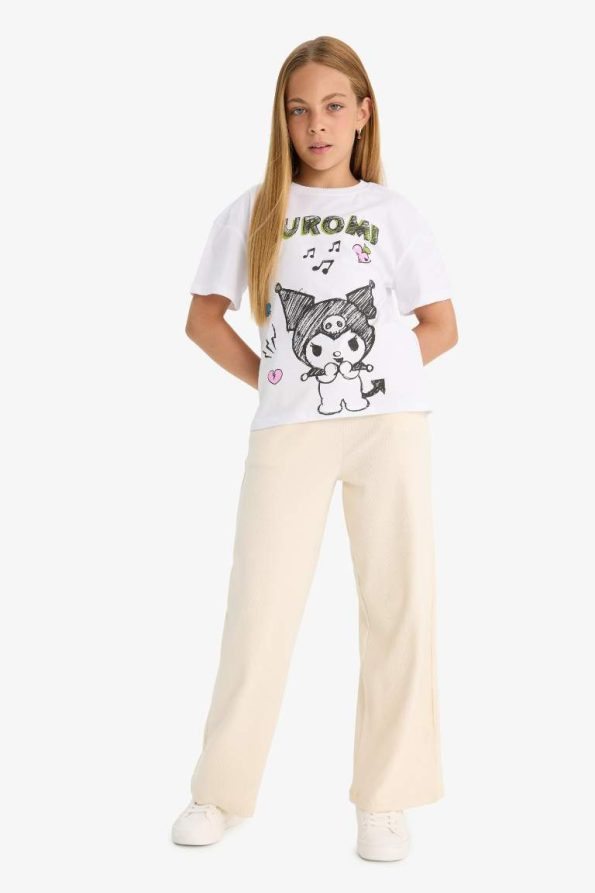 Girls' Elastic Waist Wide Leg Sweatpants
