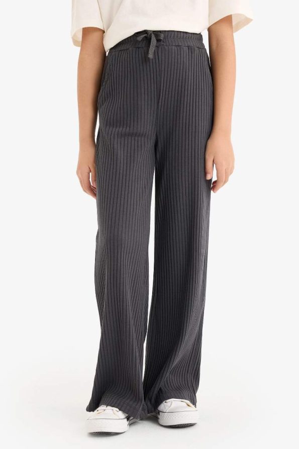 Girls' Elastic Waist Wide Leg Trousers