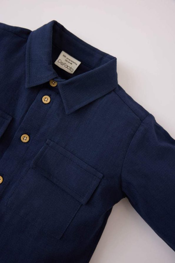 Boys' Long Sleeve Crew Neck Poplin Shirt