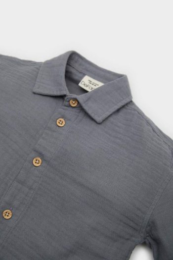 Boys' Woven Label Long Sleeve Muslin Shirt