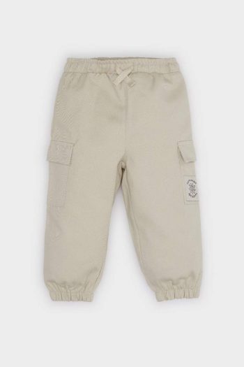 Boys' Elastic Waist Cargo Pocket Gabardine Pants