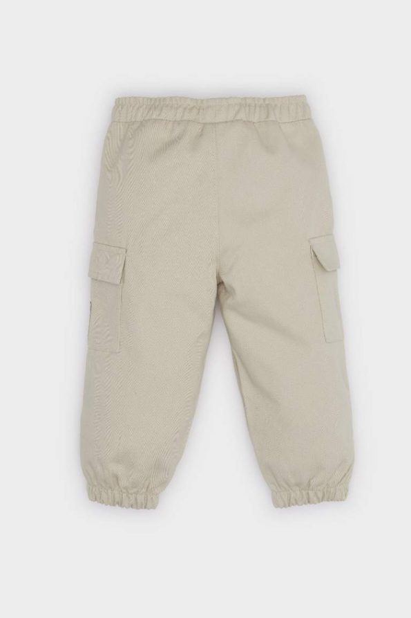 Boys' Elastic Waist Cargo Pocket Gabardine Pants