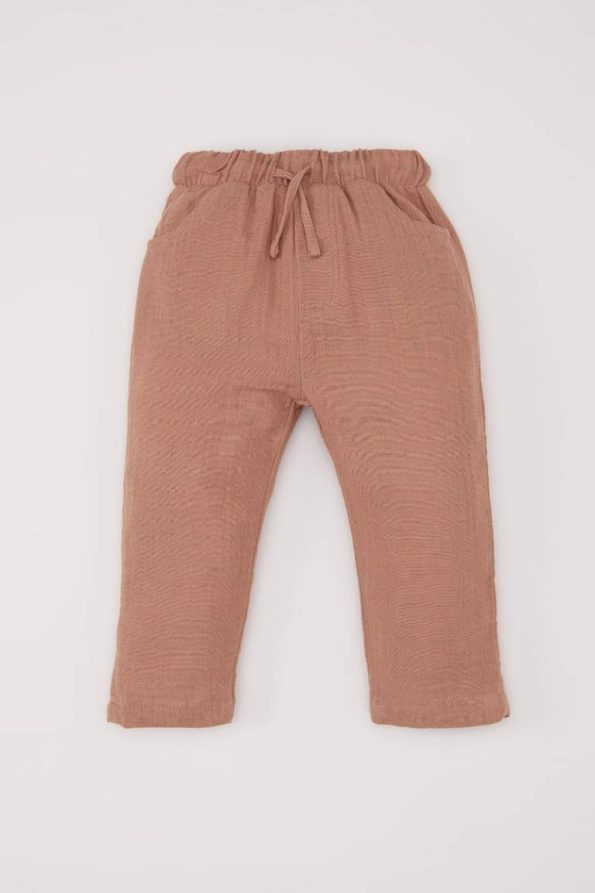 Boys' Muslin Long Sleeve Shirt and Elastic Waist Pants Set
