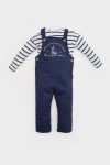 Boys' 2-Piece Set Striped Long Sleeve T-Shirt and Dungarees