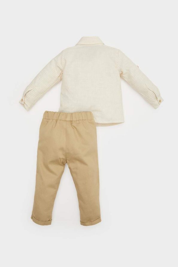 Boys' Striped Long Sleeve Shirt and Pants Set