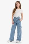 Girls' Wide Leg Cargo Jeans