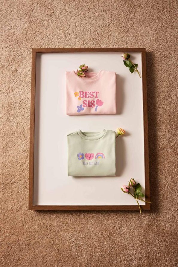 Baby Girl Newborn Printed Long Sleeve T-Shirt Set