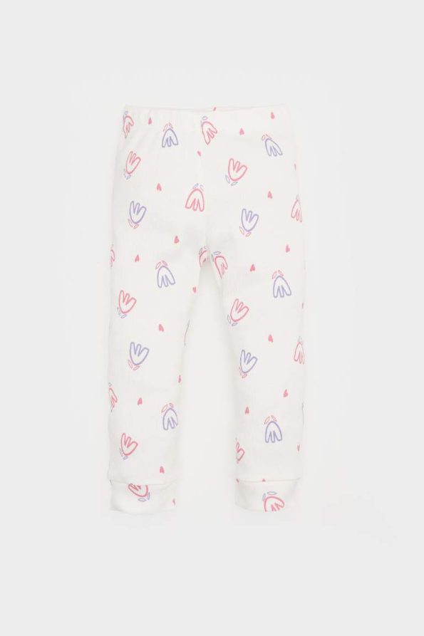 Girls' Baby 2-Piece Floral Ribbed Long Sleeve Bodysuit with Pants