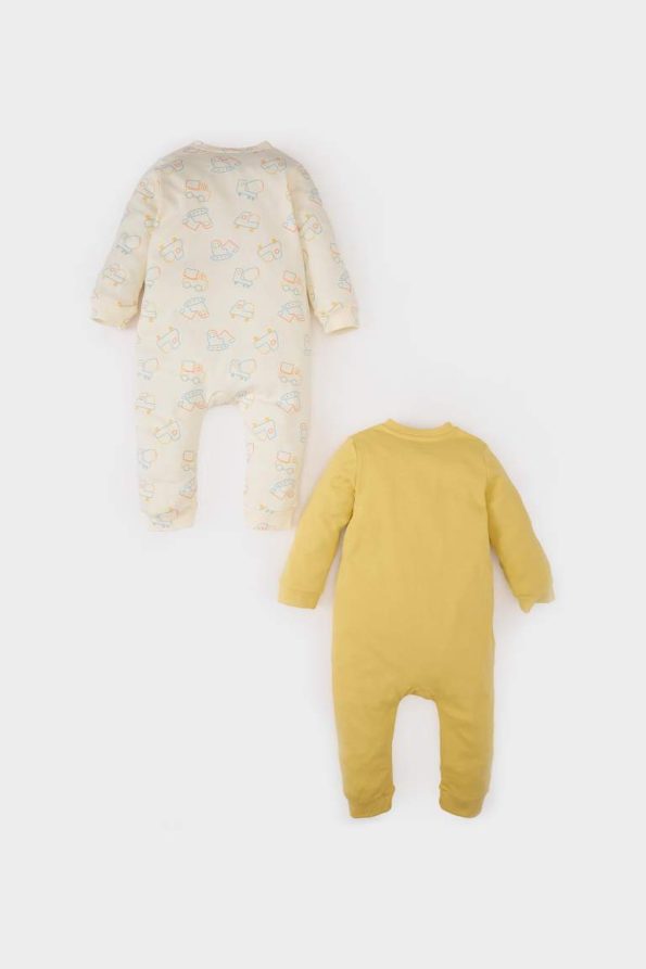 Boys' Newborn Vehicle Print Long Sleeve Zip-Up Romper Set