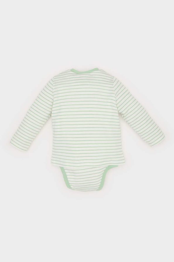 Baby Boy Newborn Bicycle Neck Long Sleeve Snap Bodysuit with Vehicle Print