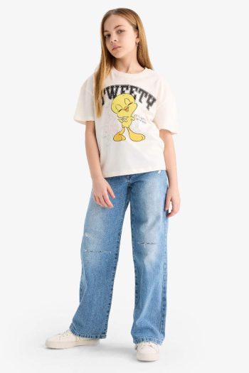 Girls' Looney Tunes Relaxed Fit Crew Neck Short Sleeve T-Shirt