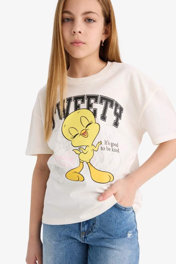 Girls' Looney Tunes Relaxed Fit Crew Neck Short Sleeve T-Shirt