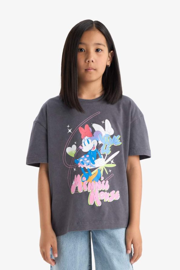 Girls' Disney Mickey & Minnie Oversized Short Sleeve T-Shirt
