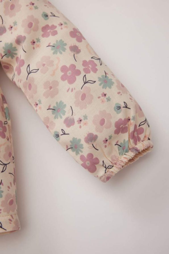 Girls' Floral Twill Long Sleeve Shirt