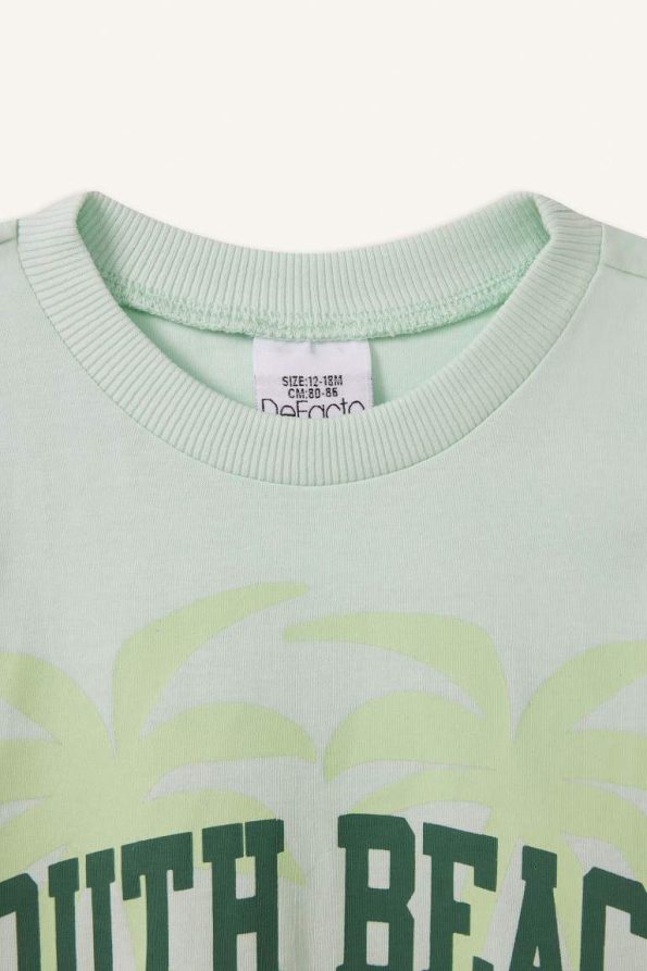 Boys' 2-Piece Set with Printed Short Sleeve T-Shirt and Elastic Waist Shorts