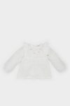 Girls' Long Sleeve Floral Embroidered Poplin Shirt
