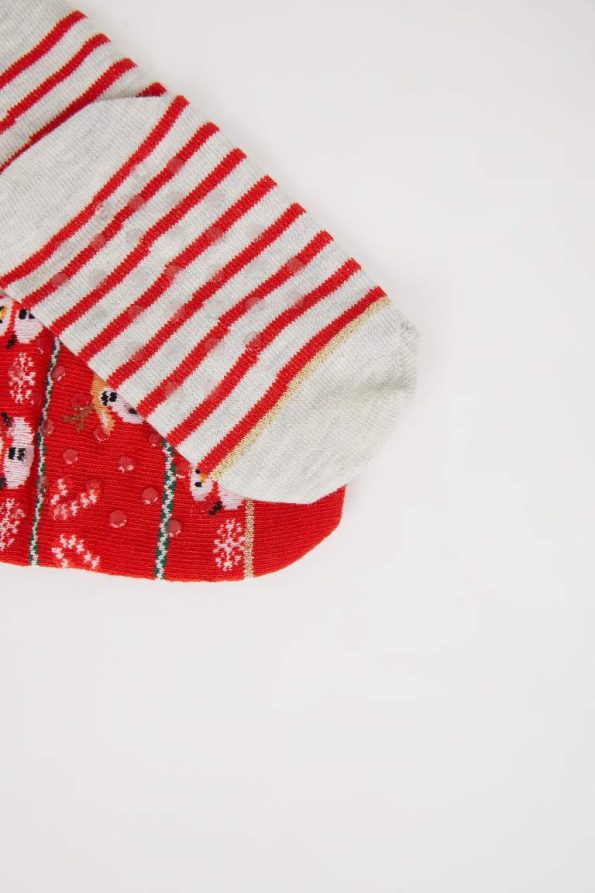Seamless Cotton Long Socks Set for Baby Girls - Christmas Theme