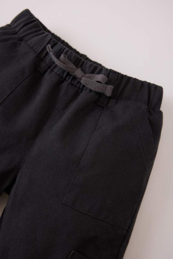 Unisex Cargo Fit Elastic Waist Straight Leg Gabardine Pants