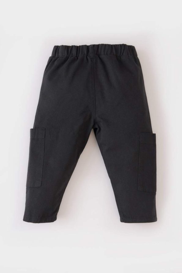 Unisex Cargo Fit Elastic Waist Straight Leg Gabardine Pants
