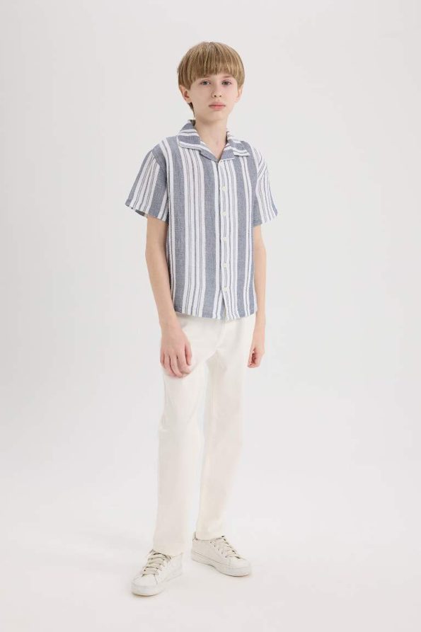 Boys' Oversized Polo Collar Short Sleeve Shirt