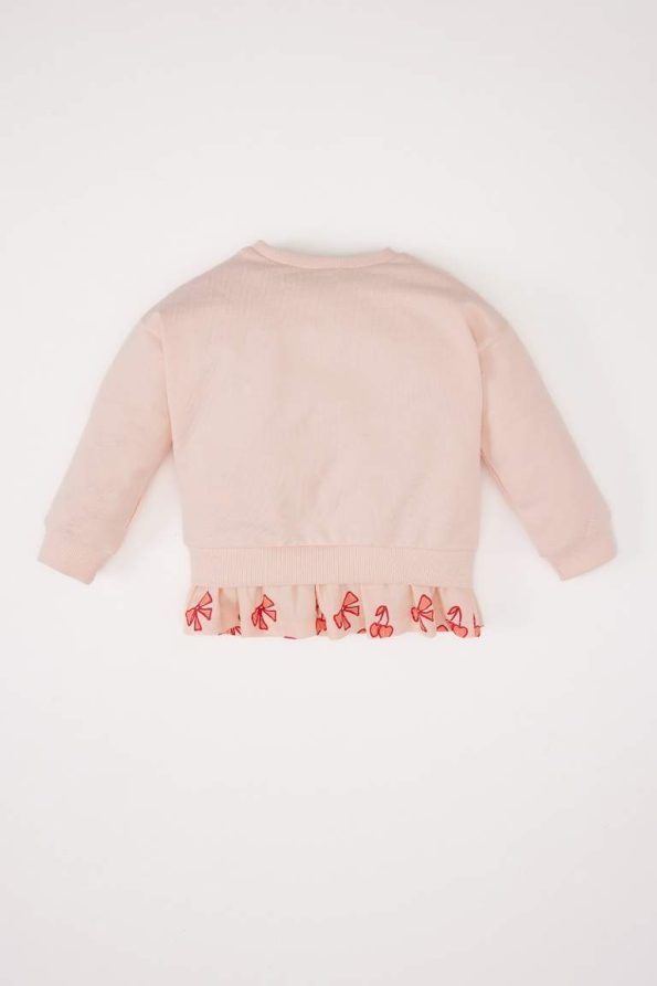 Girls' Soft-Fleece Printed Crew Neck Sweatshirt