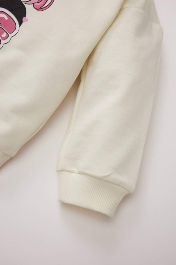 Girls' Printed Sweatshirt with Bicycle Neck