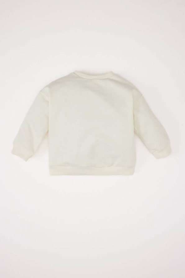 Girls' Printed Sweatshirt with Bicycle Neck