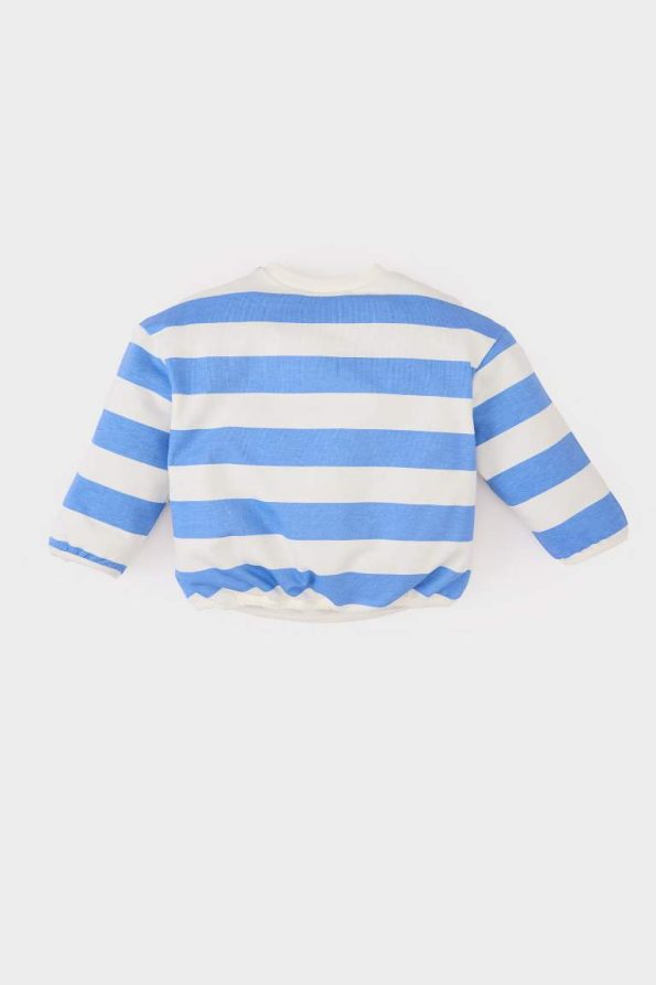 Girls' Striped Crew Neck Sweatshirt
