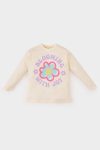 Girls' Floral Long Sleeve T-Shirt with Crew Neck