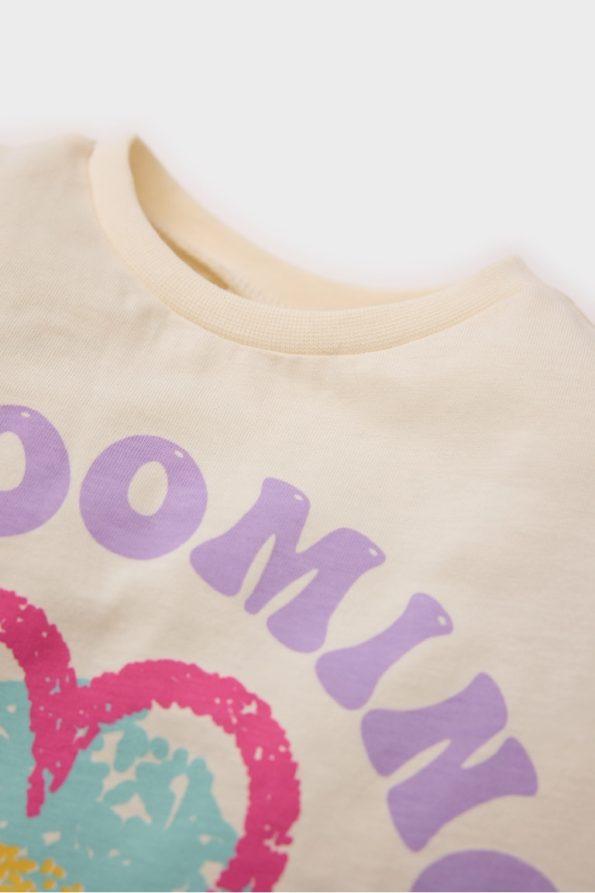 Girls' Floral Long Sleeve T-Shirt with Crew Neck